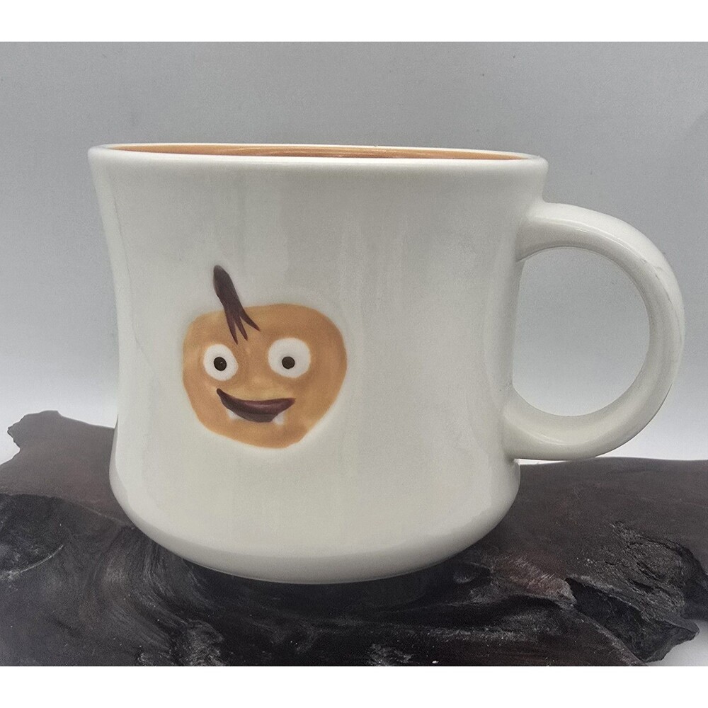 Starbucks Mug Halloween 2006 Pumpkin Jack O Lantern Vampire White Orange Fall